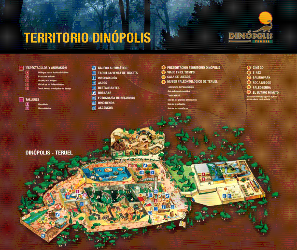 Plano territorio Dinópolis Parque temático de Dinosaurios - Teruel - España